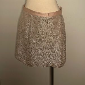 Size small tory burch kathleen metallic silver mini skirt